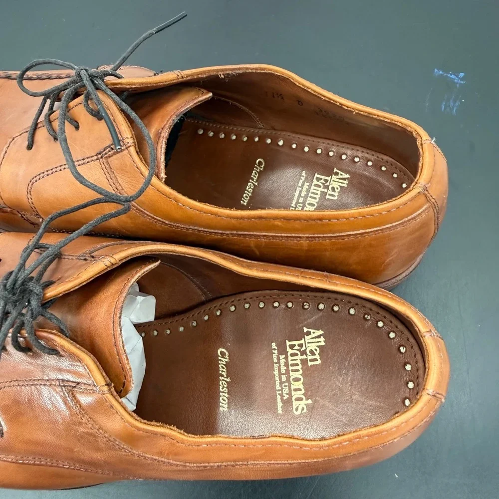 Allen Edmonds LaSalle Derby Mens 11.5 D Brown Good Split Toe Leather 3920